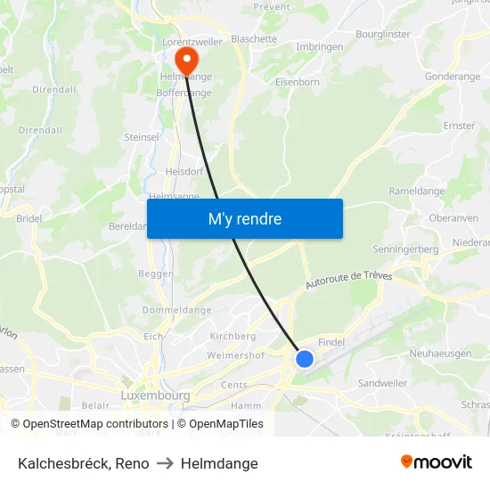 Kalchesbréck, Reno to Helmdange map