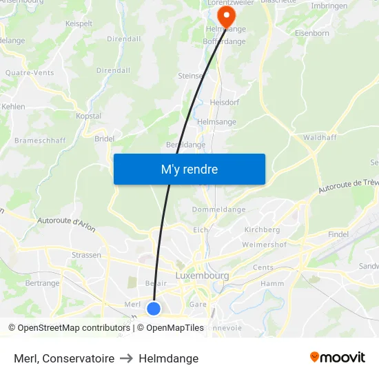 Merl, Conservatoire to Helmdange map