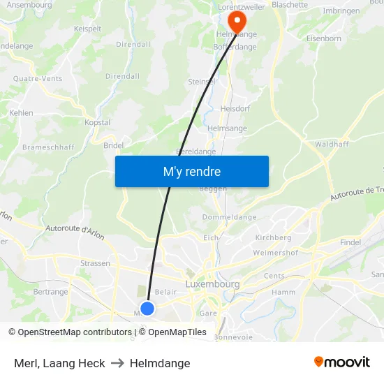 Merl, Laang Heck to Helmdange map