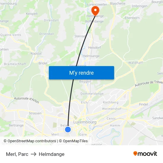 Merl, Parc to Helmdange map