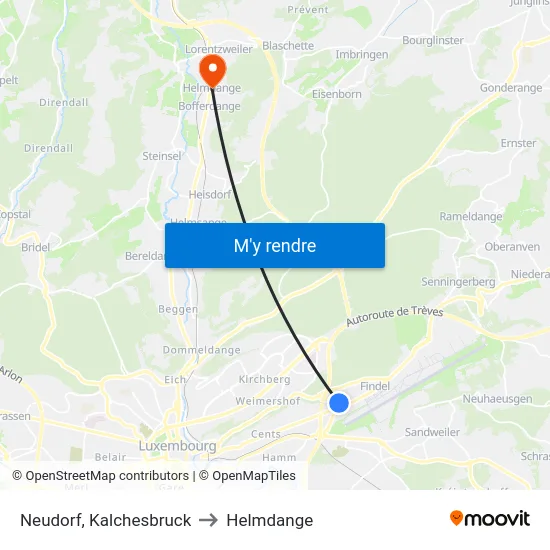 Neudorf, Kalchesbruck to Helmdange map