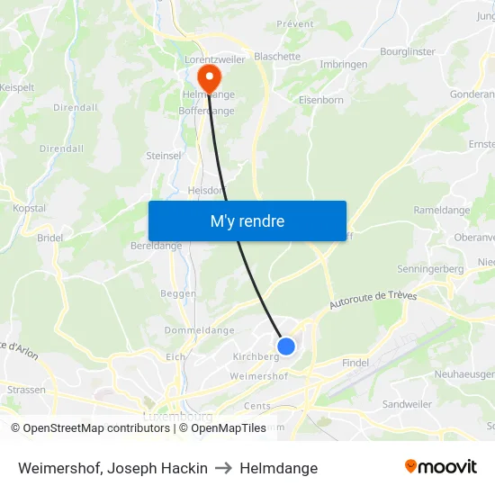 Weimershof, Joseph Hackin to Helmdange map
