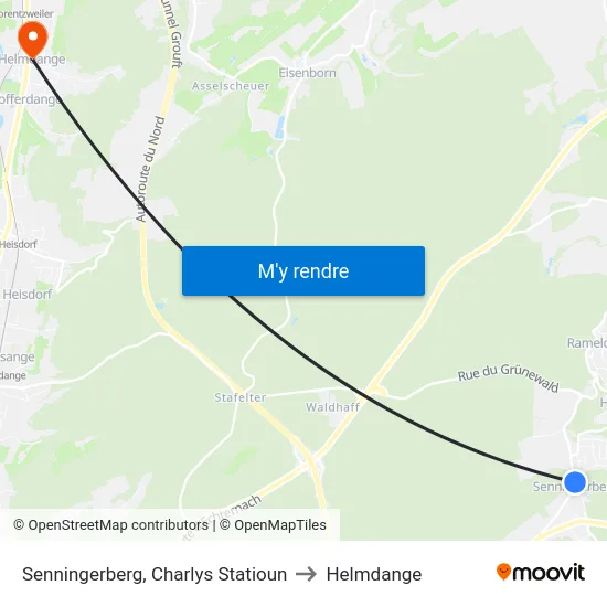 Senningerberg, Charlys Statioun to Helmdange map