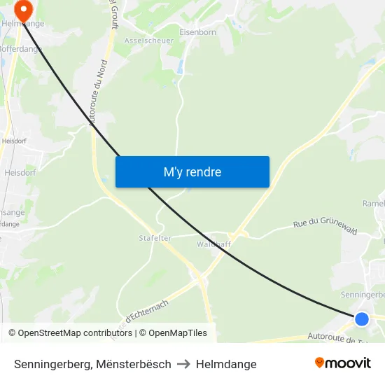 Senningerberg, Mënsterbësch to Helmdange map