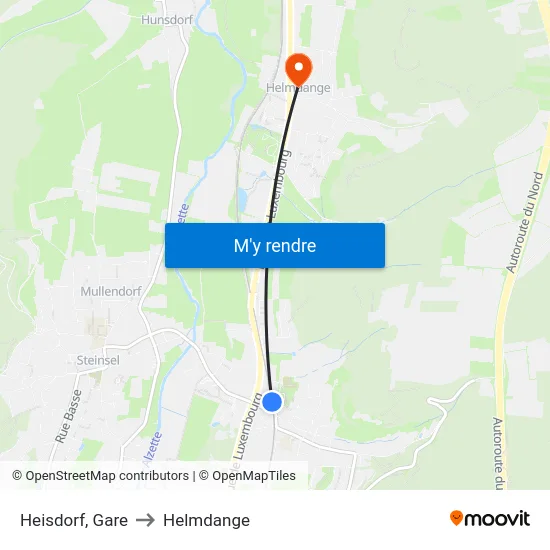 Heisdorf, Gare to Helmdange map