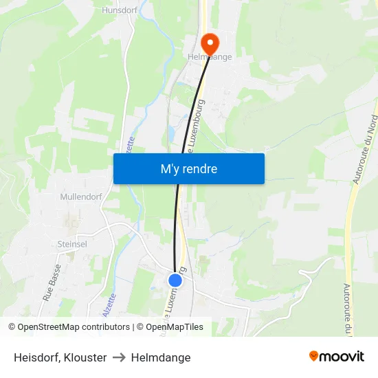 Heisdorf, Klouster to Helmdange map