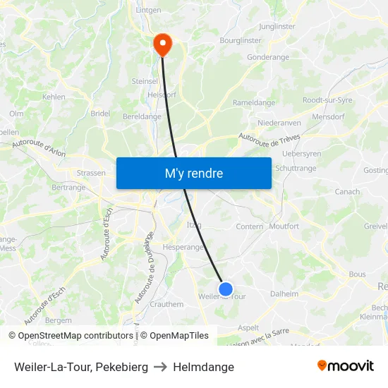 Weiler-La-Tour, Pekebierg to Helmdange map