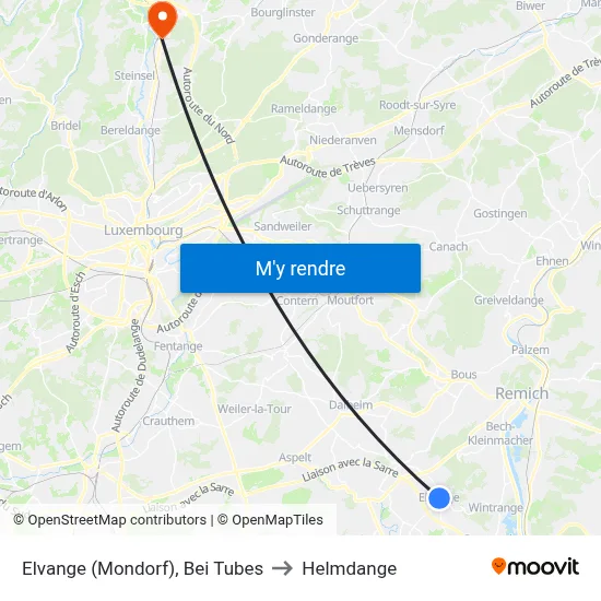 Elvange (Mondorf), Bei Tubes to Helmdange map