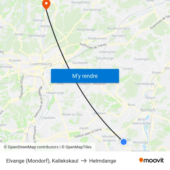 Elvange (Mondorf), Kallekskaul to Helmdange map