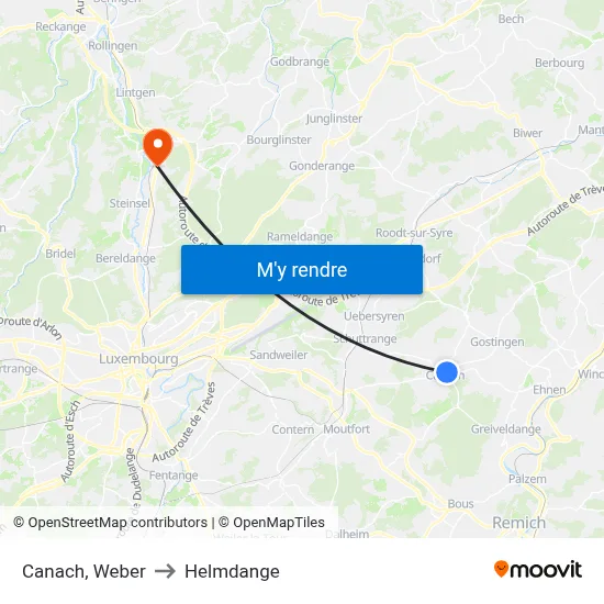 Canach, Weber to Helmdange map