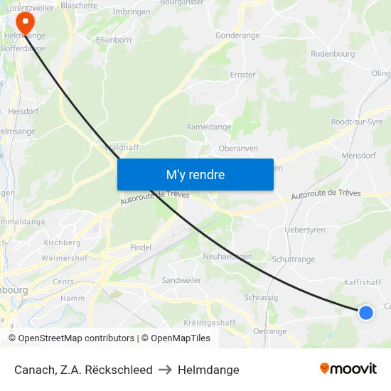 Canach, Z.A. Rëckschleed to Helmdange map