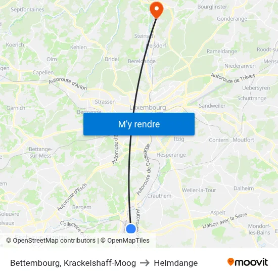 Bettembourg, Krackelshaff-Moog to Helmdange map