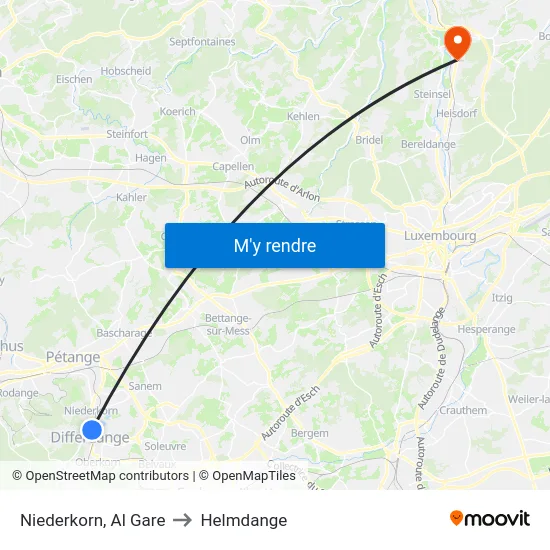 Niederkorn, Al Gare to Helmdange map