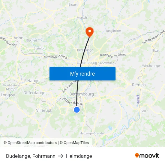 Dudelange, Fohrmann to Helmdange map