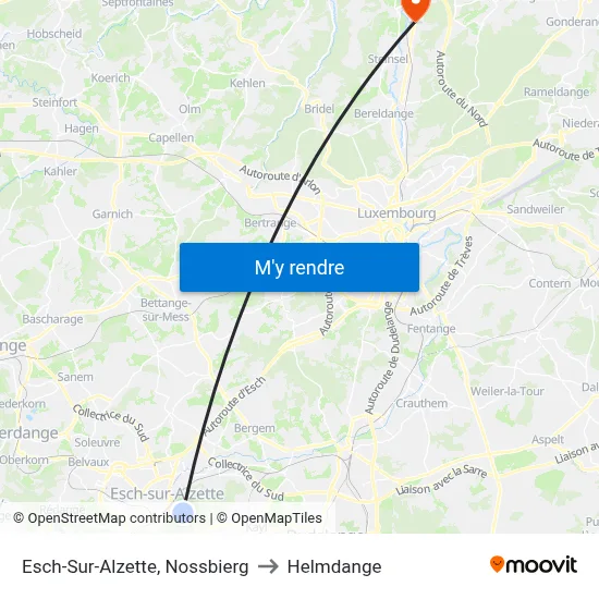 Esch-Sur-Alzette, Nossbierg to Helmdange map