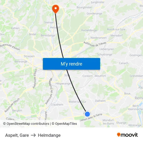 Aspelt, Gare to Helmdange map