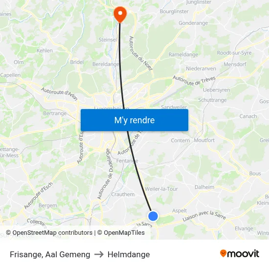 Frisange, Aal Gemeng to Helmdange map