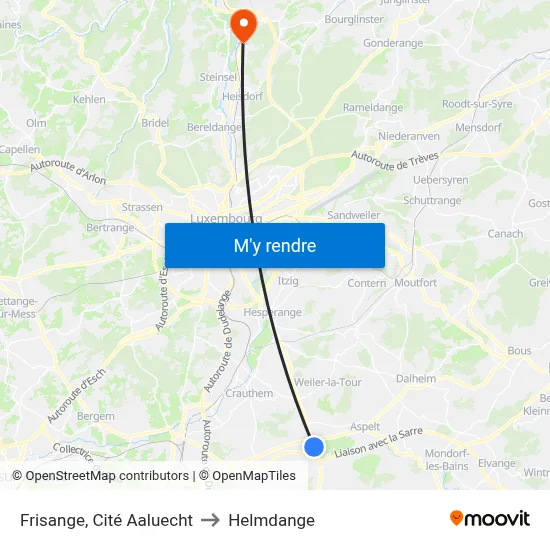 Frisange, Cité Aaluecht to Helmdange map