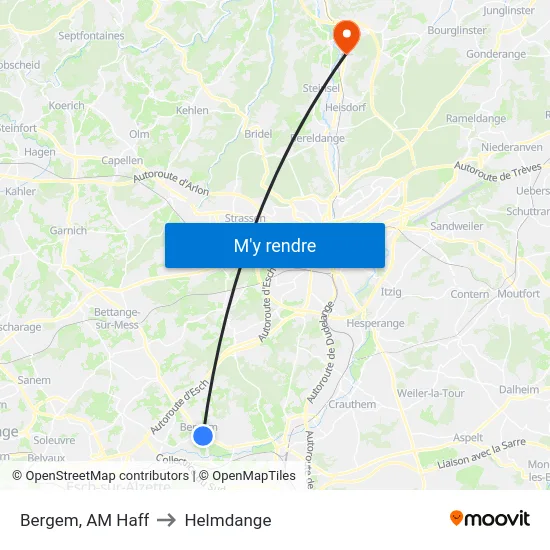 Bergem, AM Haff to Helmdange map