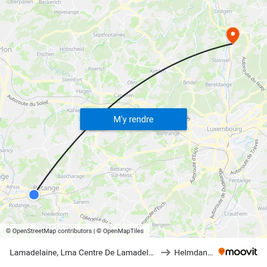 Lamadelaine, Lma Centre De Lamadelaine to Helmdange map