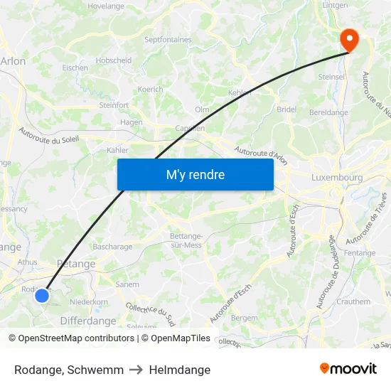 Rodange, Schwemm to Helmdange map