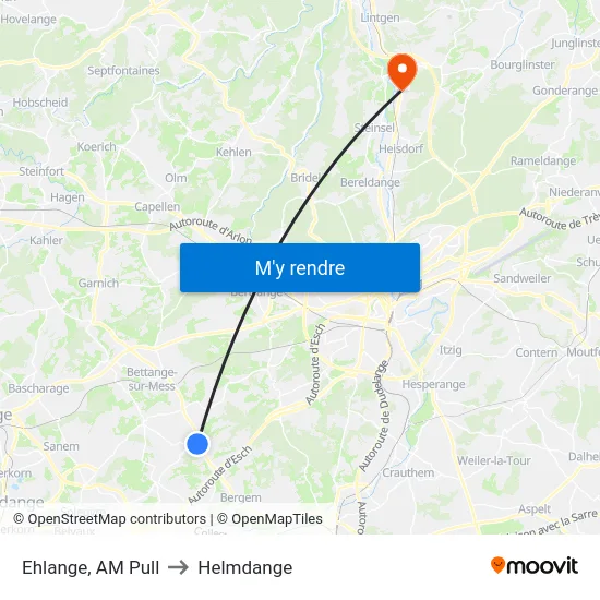 Ehlange, AM Pull to Helmdange map