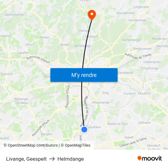 Livange, Geespelt to Helmdange map