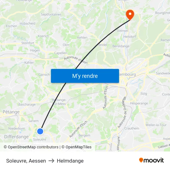 Soleuvre, Aessen to Helmdange map