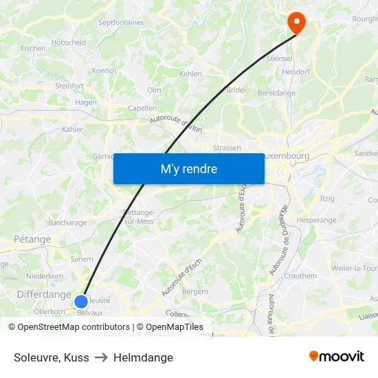 Soleuvre, Kuss to Helmdange map