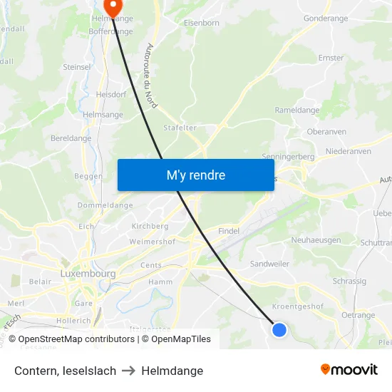 Contern, Ieselslach to Helmdange map