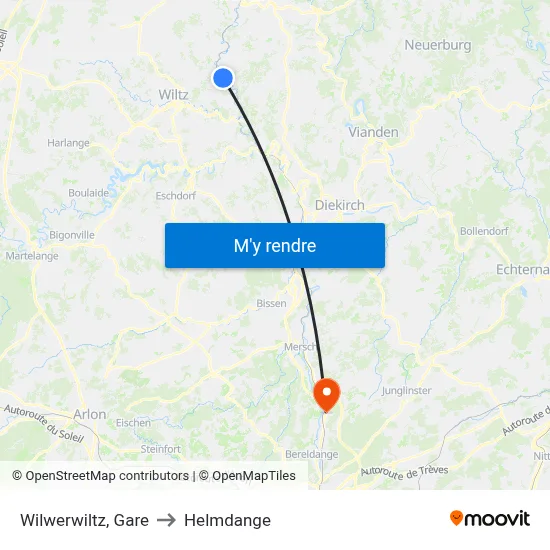 Wilwerwiltz, Gare to Helmdange map