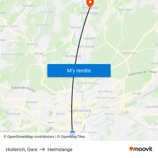 Hollerich, Gare to Helmdange map