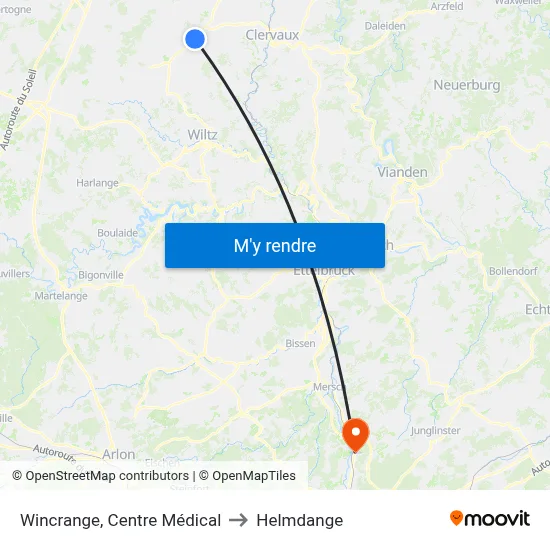 Wincrange, Centre Médical to Helmdange map