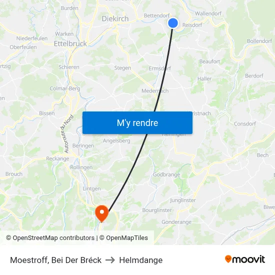 Moestroff, Bei Der Bréck to Helmdange map
