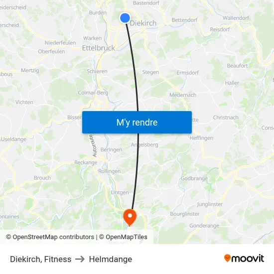 Diekirch, Fitness to Helmdange map