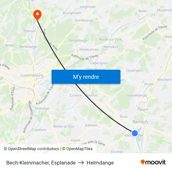 Bech-Kleinmacher, Esplanade to Helmdange map