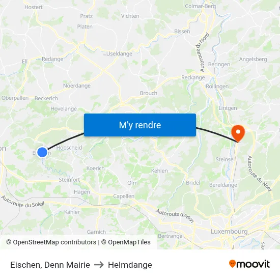 Eischen, Denn Mairie to Helmdange map