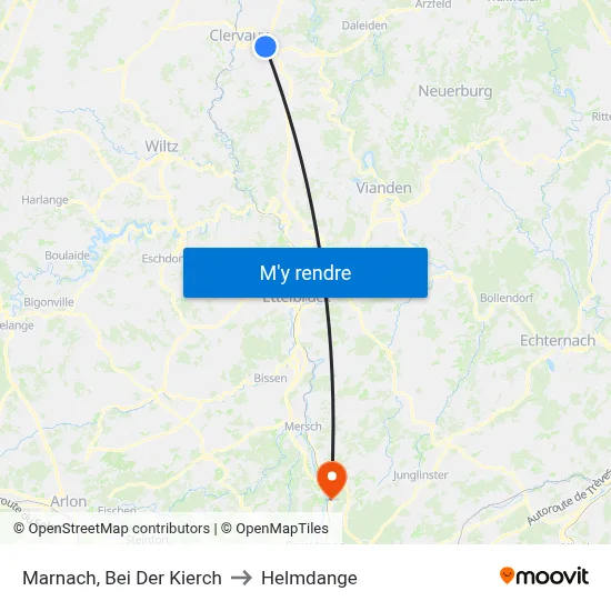 Marnach, Bei Der Kierch to Helmdange map