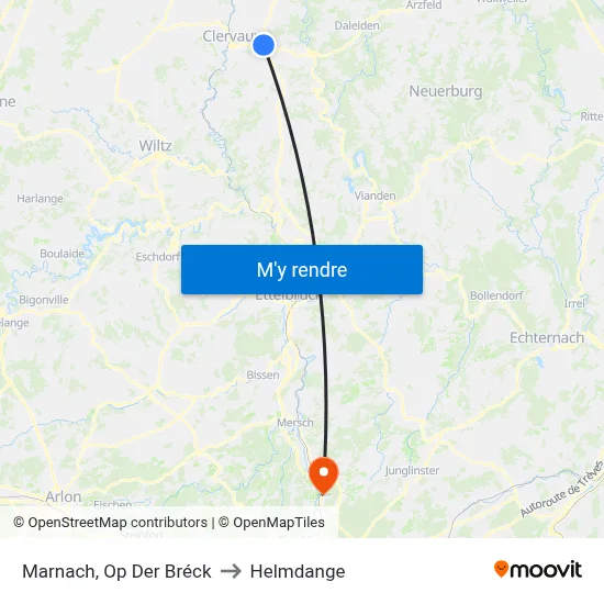 Marnach, Op Der Bréck to Helmdange map