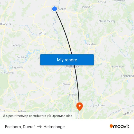 Eselborn, Dueref to Helmdange map