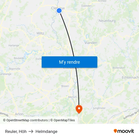Reuler, Hôh to Helmdange map