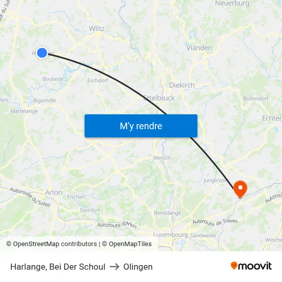 Harlange, Bei Der Schoul to Olingen map