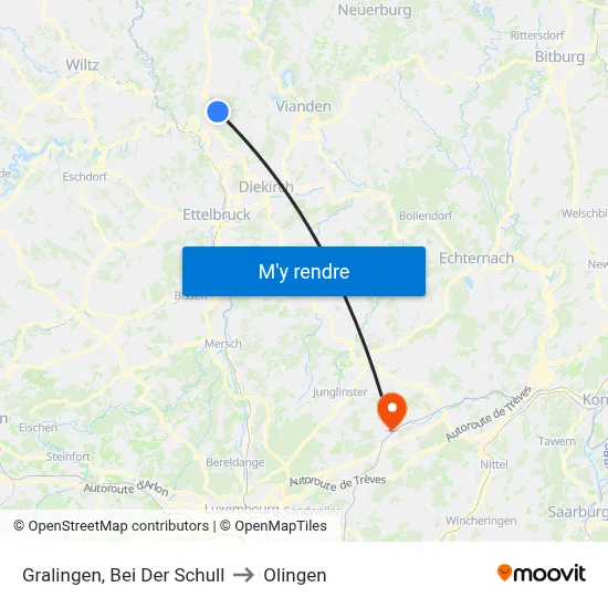 Gralingen, Bei Der Schull to Olingen map