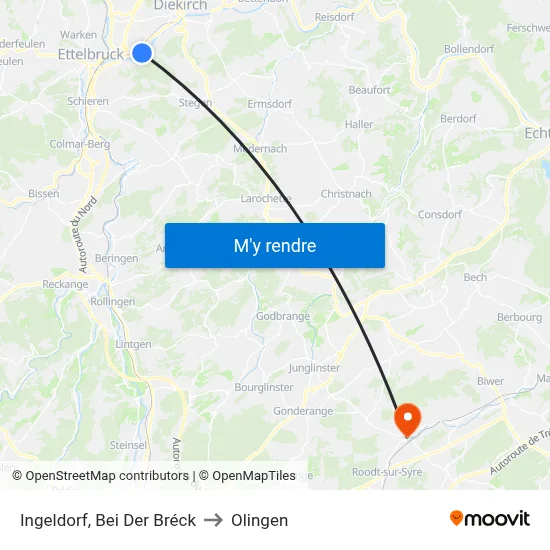 Ingeldorf, Bei Der Bréck to Olingen map