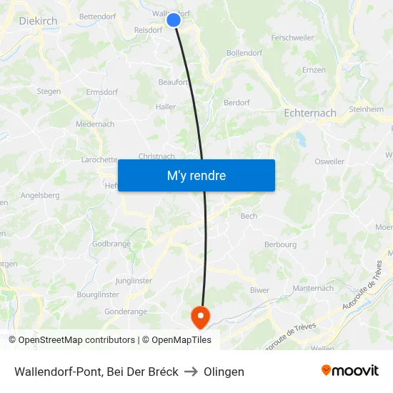 Wallendorf-Pont, Bei Der Bréck to Olingen map