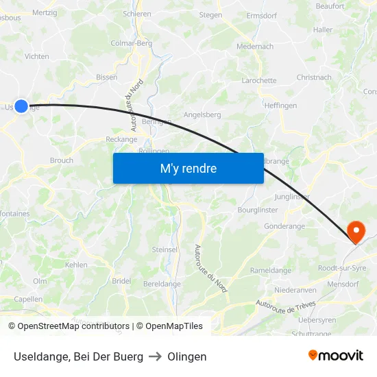 Useldange, Bei Der Buerg to Olingen map