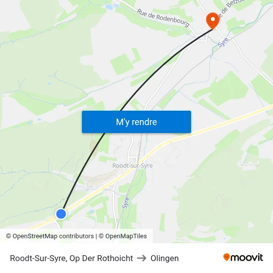 Roodt-Sur-Syre, Op Der Rothoicht to Olingen map