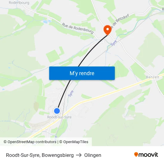 Roodt-Sur-Syre, Bowengsbierg to Olingen map