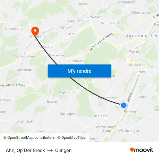 Ahn, Op Der Bréck to Olingen map