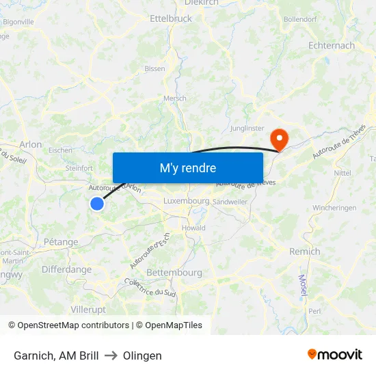 Garnich, AM Brill to Olingen map
